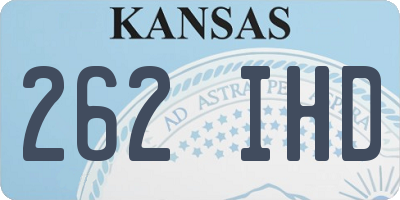 KS license plate 262IHD
