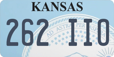 KS license plate 262IIO