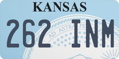 KS license plate 262INM