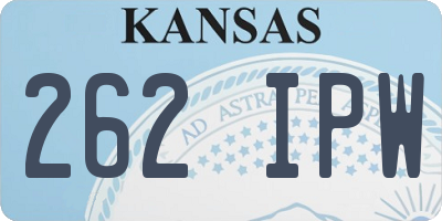 KS license plate 262IPW