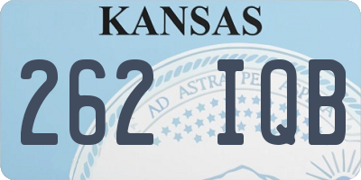 KS license plate 262IQB