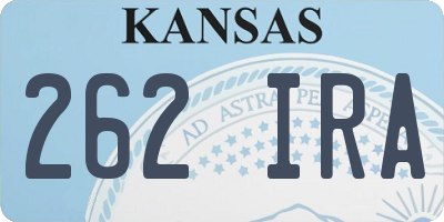 KS license plate 262IRA