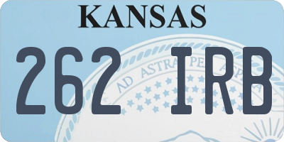 KS license plate 262IRB