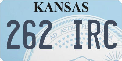 KS license plate 262IRC