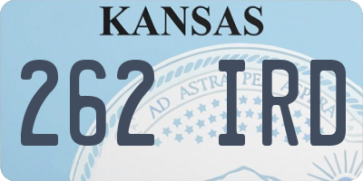 KS license plate 262IRD