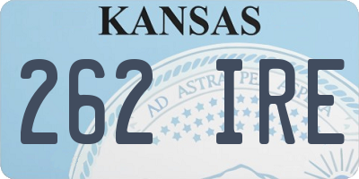 KS license plate 262IRE