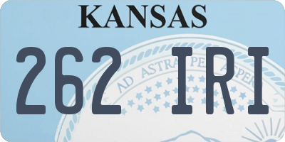 KS license plate 262IRI