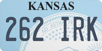 KS license plate 262IRK