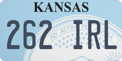 KS license plate 262IRL