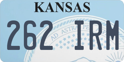 KS license plate 262IRM