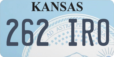 KS license plate 262IRO