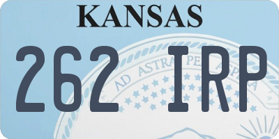 KS license plate 262IRP