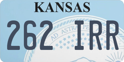 KS license plate 262IRR