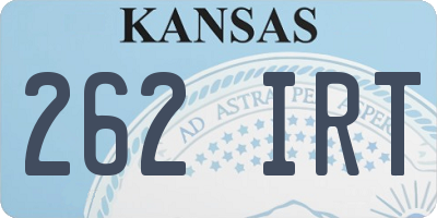 KS license plate 262IRT