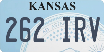 KS license plate 262IRV