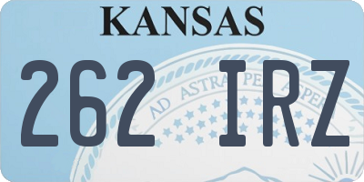 KS license plate 262IRZ