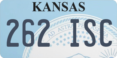 KS license plate 262ISC