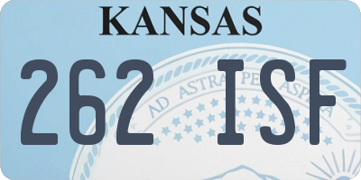 KS license plate 262ISF