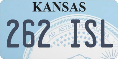 KS license plate 262ISL