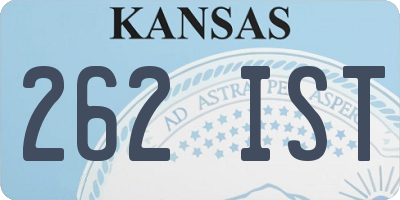 KS license plate 262IST