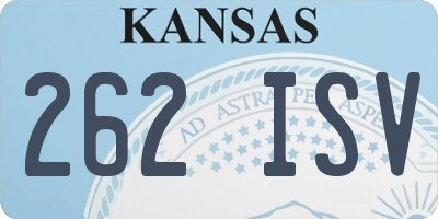 KS license plate 262ISV