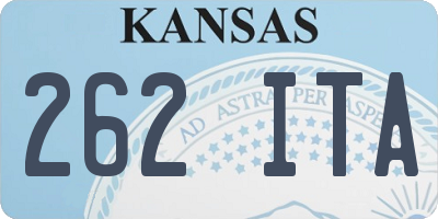 KS license plate 262ITA
