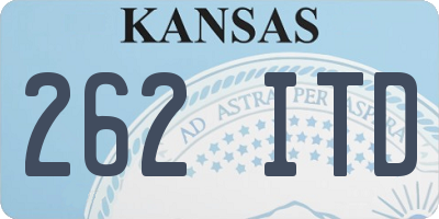 KS license plate 262ITD
