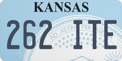 KS license plate 262ITE