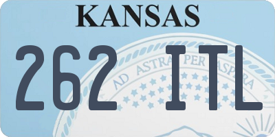 KS license plate 262ITL