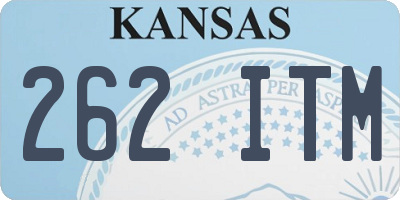 KS license plate 262ITM