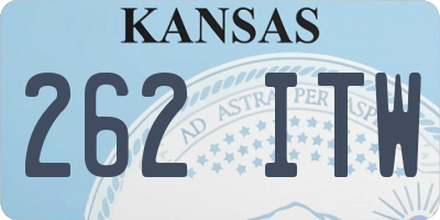 KS license plate 262ITW