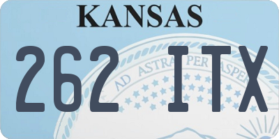 KS license plate 262ITX