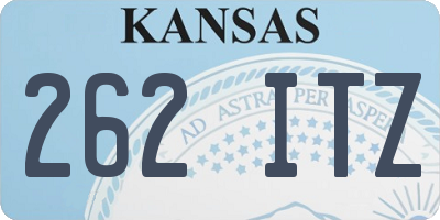KS license plate 262ITZ