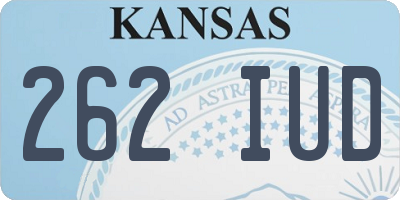 KS license plate 262IUD