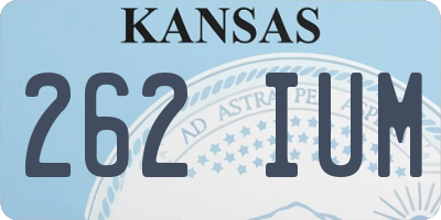 KS license plate 262IUM