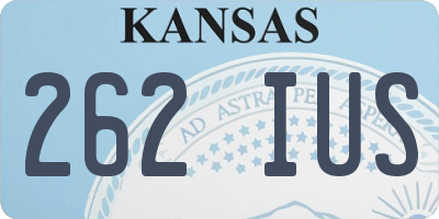 KS license plate 262IUS