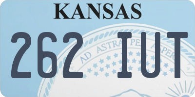 KS license plate 262IUT