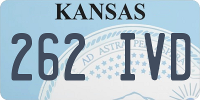 KS license plate 262IVD
