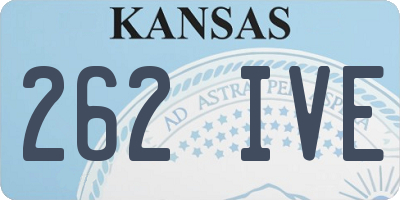 KS license plate 262IVE