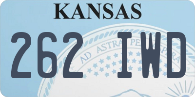 KS license plate 262IWD