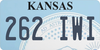 KS license plate 262IWI