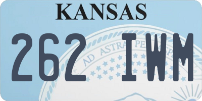 KS license plate 262IWM