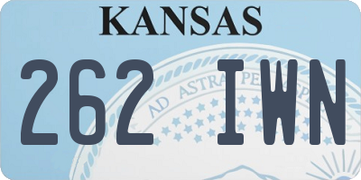 KS license plate 262IWN