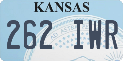 KS license plate 262IWR
