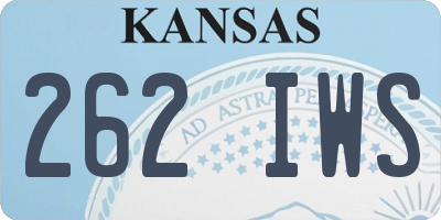 KS license plate 262IWS