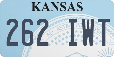 KS license plate 262IWT