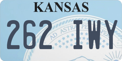 KS license plate 262IWY