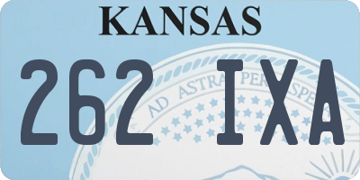KS license plate 262IXA