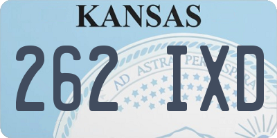 KS license plate 262IXD