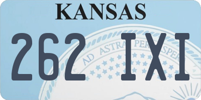KS license plate 262IXI
